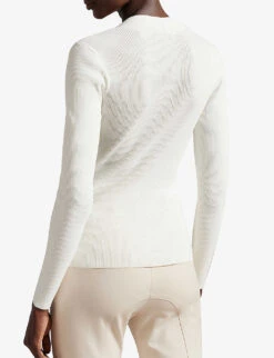 Ted Baker Helenh Sweetheart-neckline Knitted Top -Reisi Clothing Shop R03854166 WHITE ALT03