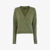 Whistles V-neck Long-sleeve Cashmere Cardigan -Reisi Clothing Shop R03862952 GREEN M