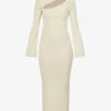 Shani Cut-out Stretch-knit Dress -Reisi Clothing Shop R03865537 BEIGE M
