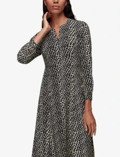 Whistles Geo-print Woven Midi Dress -Reisi Clothing Shop R03869075 MULTICOLOURED ALT04