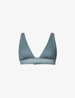 Logo-patch Ribbed Stretch-cotton Bralette