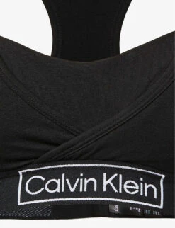 Calvin Klein Reimagined Heritage Racerback Organic And Recycled-cotton-blend Maternity Bralette -Reisi Clothing Shop R03875725 BLACK ALT02