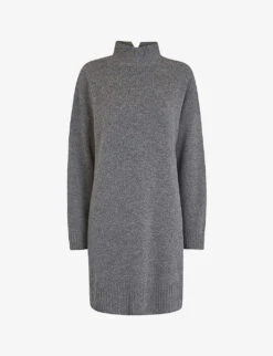 Whistles Funnel-neck Wool Midi Dress