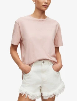 AllSaints Pippa Boyfriend Cotton-jersey T-shirt 9 AllSaints Pippa Boyfriend Cotton-jersey T-shirt -Reisi Clothing Shop R03879750 SOFTPINK ALT02