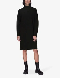 Whistles Turtleneck Wool Mini Dress -Reisi Clothing Shop R03884403 BLACK ALT01