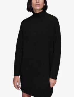 Whistles Turtleneck Wool Mini Dress -Reisi Clothing Shop R03884403 BLACK ALT02