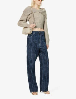 Jacquemus La Maille Risoul Cropped Wool Jumper -Reisi Clothing Shop R03888313 BEIGE ALT01