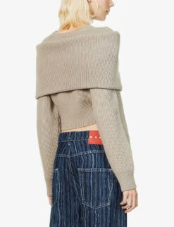 Jacquemus La Maille Risoul Cropped Wool Jumper -Reisi Clothing Shop R03888313 BEIGE ALT03