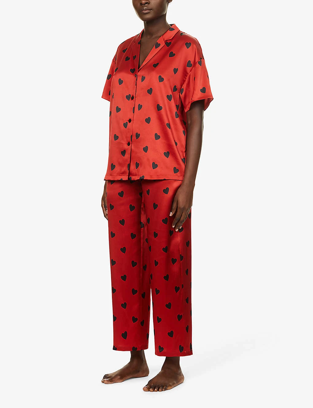 AGENT PROVOCATEUR Hart Heart-print Silk Pyjama Trousers 4 AGENT PROVOCATEUR Hart Heart-print Silk Pyjama Trousers - Image 2
