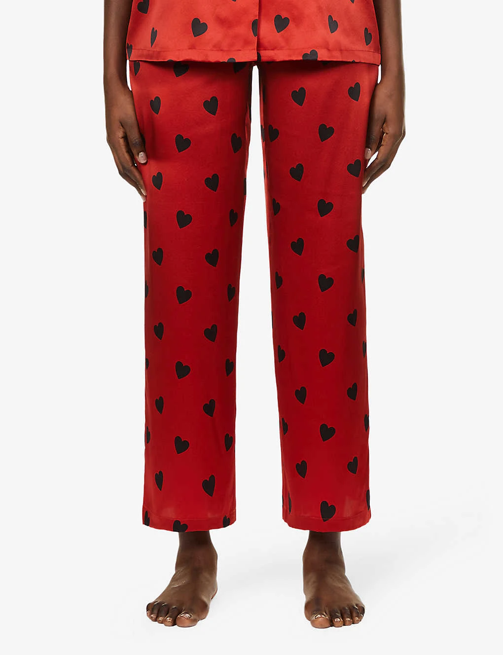 AGENT PROVOCATEUR Hart Heart-print Silk Pyjama Trousers 5 AGENT PROVOCATEUR Hart Heart-print Silk Pyjama Trousers - Image 3