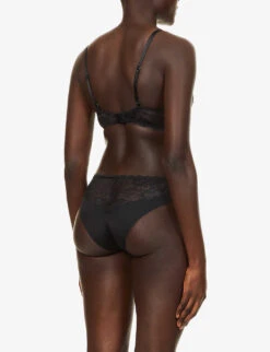 Calvin Klein Comfort Lotus-lace Lift Demi Bra -Reisi Clothing Shop R03894459 BLACK ALT03