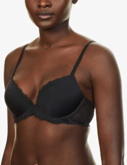 Calvin Klein Comfort Lotus-lace Lift Demi Bra -Reisi Clothing Shop R03894459 BLACK ALT04