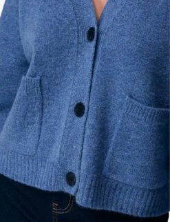 Whistles Twin-pocket Wool Cardigan 11 Whistles Twin-pocket Wool Cardigan -Reisi Clothing Shop R03894951 BLUE ALT04