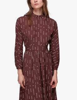 Whistles Theodora Dash Polka Dot Woven Dress -Reisi Clothing Shop R03894956 MULTICOLOURED ALT05