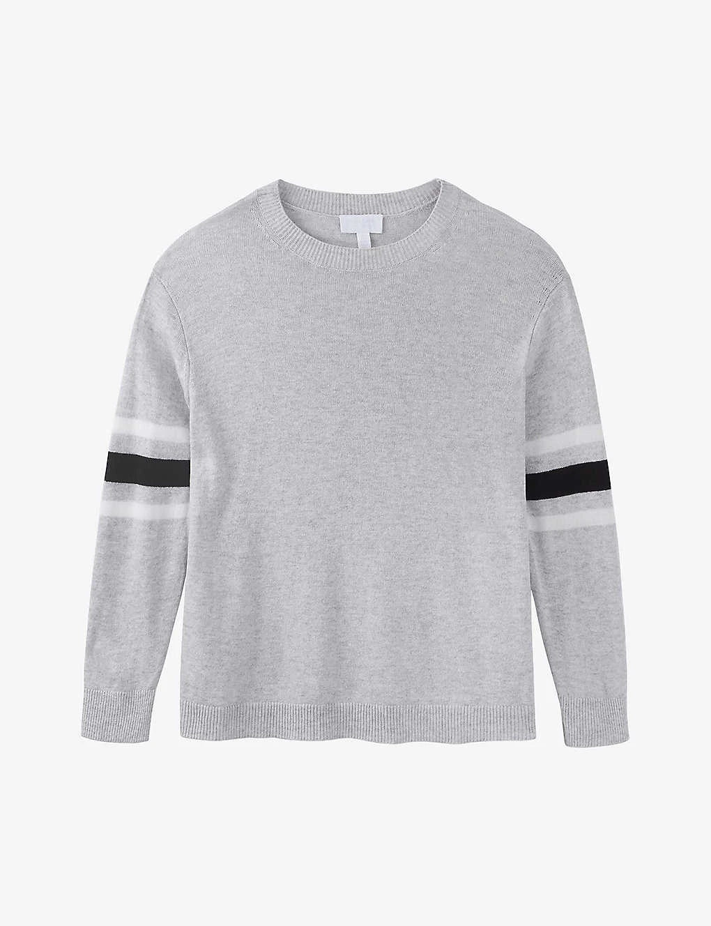 Stripe-sleeve Wool And Cashmere-blend Jumper 3 Stripe-sleeve Wool And Cashmere-blend Jumper