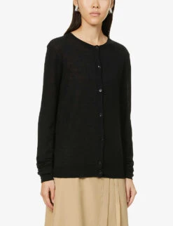 Joseph Cashair Regular-fit Cashmere Cardigan -Reisi Clothing Shop R03900702 BLACK ALT02