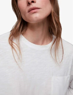 Whistles Dropped Shoulder Cotton-jersey Top -Reisi Clothing Shop R03904906 WHITE ALT04