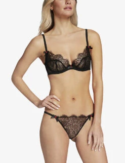 AGENT PROVOCATEUR Lorna Scalloped-lace Underwired Bra -Reisi Clothing Shop R03907070 BLACK ALT02