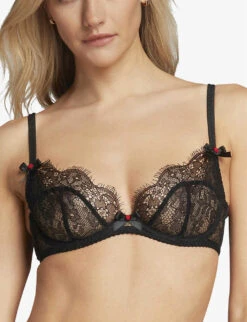 AGENT PROVOCATEUR Lorna Scalloped-lace Underwired Bra -Reisi Clothing Shop R03907070 BLACK ALT04