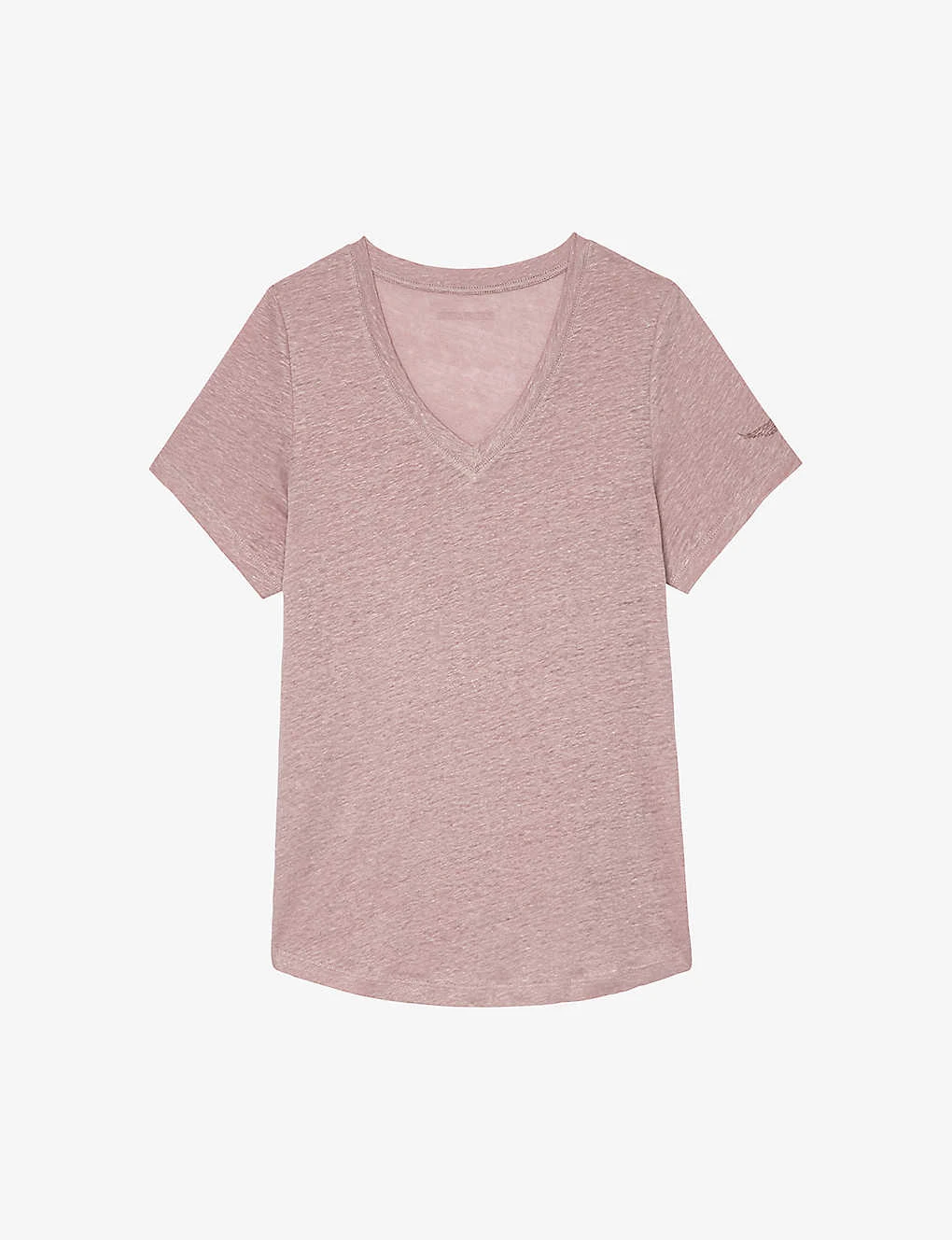 Zadig & Voltaire Atia Wings V-neck Linen T-shirt 3 Zadig & Voltaire Atia Wings V-neck Linen T-shirt