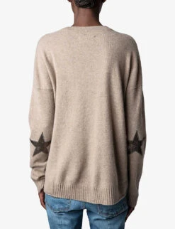 Zadig & Voltaire Cici Patch Cashmere Jumper -Reisi Clothing Shop R03909591 FICELLE ALT04