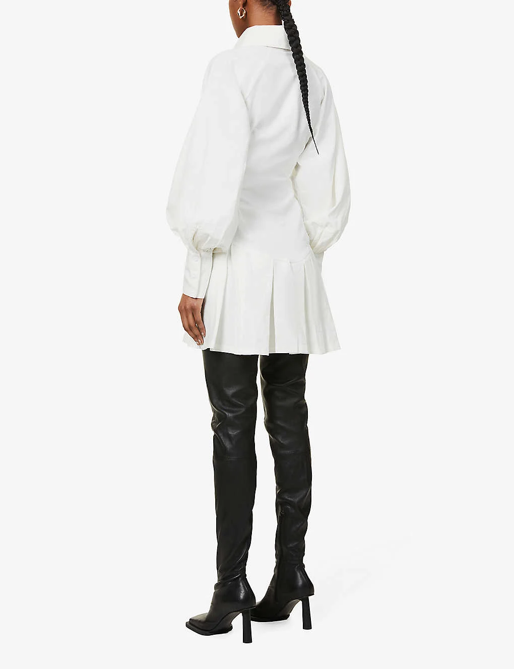 Oversized-collar Crepe Mini Dress 6 Oversized-collar Crepe Mini Dress - Image 4