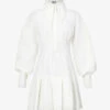 Oversized-collar Crepe Mini Dress 1 Oversized-collar Crepe Mini Dress -Reisi Clothing Shop R03913527 WHITE M