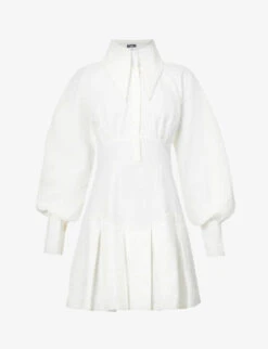 New Release 20 Oversized-collar Crepe Mini Dress