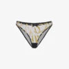 AGENT PROVOCATEUR Pawla Zebra-print Stretch-mesh Briefs -Reisi Clothing Shop R03915864 BLACKYELLOW M