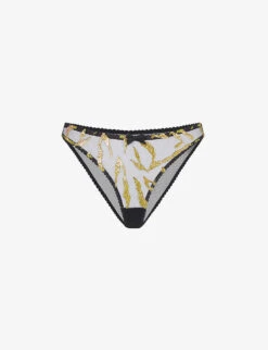 AGENT PROVOCATEUR Pawla Zebra-print Stretch-mesh Briefs