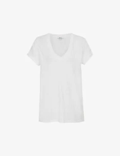 Reiss Luana V-neck Cotton-jersey T-shirt