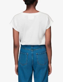 Whistles Willa Organic Cotton-jersey T-shirt -Reisi Clothing Shop R03929936 WHITE ALT03