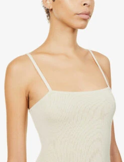 Moriah Ribbed Woven Mini Dress -Reisi Clothing Shop R03932093 BEIGE ALT04