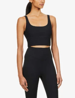 Tempo Ribbed Stretch-woven Bra -Reisi Clothing Shop R03938561 BLACKRIB ALT02