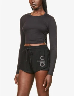 Alosoft Finesse Slim-fit Stretch-jersey Top -Reisi Clothing Shop R03938605 BLACK ALT02