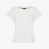 Whistles Ember Cotton-linen Blend T-shirt -Reisi Clothing Shop R03939569 WHITE M