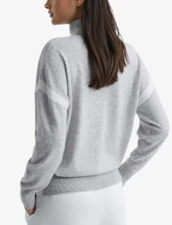 Reiss Nova Colour-block Knitted Wool-blend Jumper -Reisi Clothing Shop R03942171 CREAMGREY ALT03