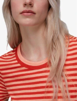 Whistles Rosa Striped Cotton-jersey T-shirt -Reisi Clothing Shop R03945995 MULTICOLOURED ALT04