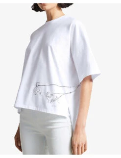 Ted Baker Gramiey Graphic-print Cotton-jersey T-shirt -Reisi Clothing Shop R03947273 WHITE ALT02