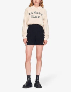 Sandro Cadaques High-rise Tweed Shorts -Reisi Clothing Shop R03947973 NOIRGRIS ALT03