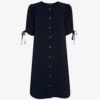 Whistles Frankie Button-fastened Woven Mini Dress -Reisi Clothing Shop R03950710 NAVY M