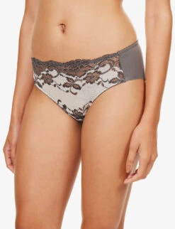 Wacoal Florilege High-rise Cotton-blend Briefs -Reisi Clothing Shop R03957028 INKYFLOWER ALT02