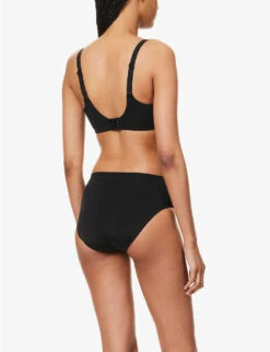 Wacoal Back Appeal Polka-dot Pattern Minimiser-cup Stretch-woven Bra -Reisi Clothing Shop R03957033 BLACK ALT03