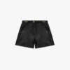 Maje Imori Mid-rise Leather Shorts -Reisi Clothing Shop R03958327 NOIRGRIS M