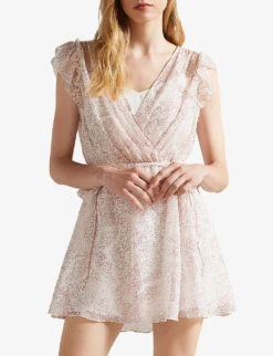 Ted Baker Evelyna Printed Woven Mini Dress -Reisi Clothing Shop R03959910 IVORY ALT02