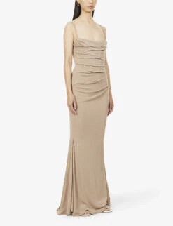 Milena Corset Stretch-jersey Maxi Dress -Reisi Clothing Shop R03959987 ALMOND ALT02