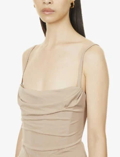 Milena Corset Stretch-jersey Maxi Dress -Reisi Clothing Shop R03959987 ALMOND ALT04