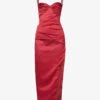 Flora Fuller-bust Satin Crepe Maxi Dress -Reisi Clothing Shop R03964097 WINE M