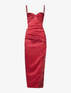 Flora Fuller-bust Satin Crepe Maxi Dress