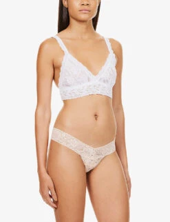 HANKY PANKY Daily Lace Mid-rise Stretch-lace Thong -Reisi Clothing Shop R03964784 VANILLA ALT01